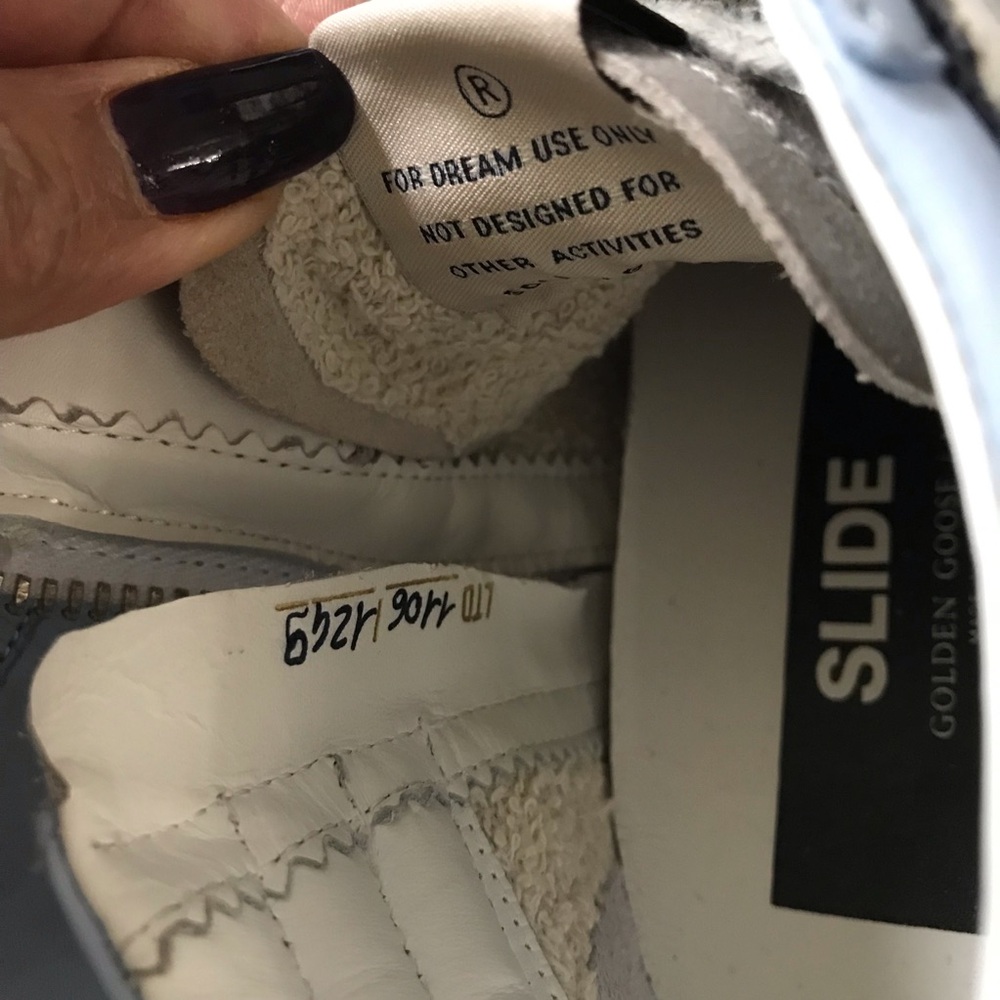 🏇Golden Goose Distressed Light Blue & Silver Hi-Top Sneakers - Picture 8 of 13